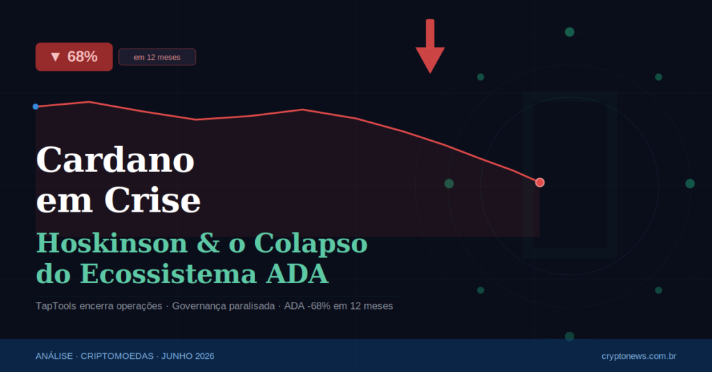 Cardano em Crise: Hoskinson Critica Governança, TapTools Fecha e ADA Despenca