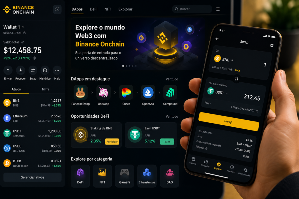 BINANCE ONCHAIN , Explore o universo Web3 com segurança
