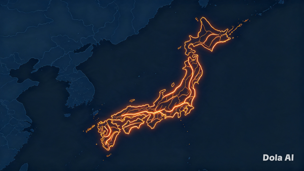 Mapa ilustrativo do Círculo de Fogo do Pacífico e a localização do Japão"