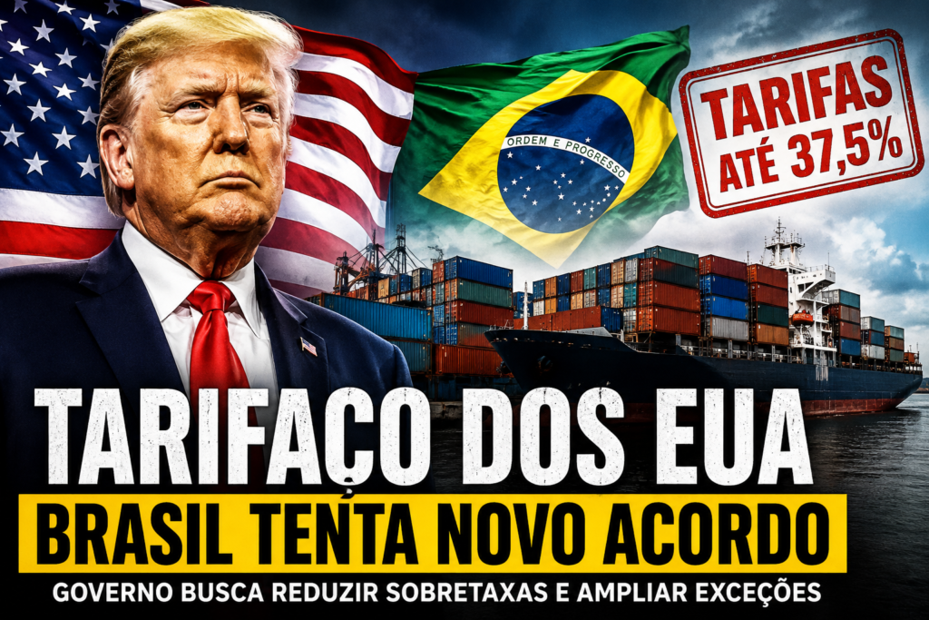 Tarifaço dos EUA: Brasil retoma negociações e tenta reduzir sobretaxas sobre produtos brasileiros
